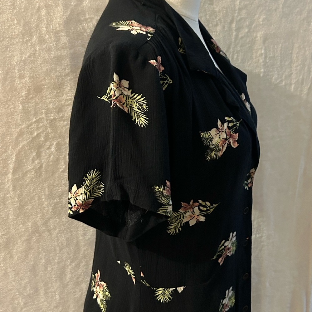 Volcom Black Floral Mini Dress - Picture 4 of 16